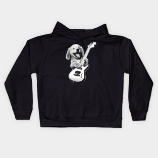 Puppy Playing Guitar Kids Hoodie